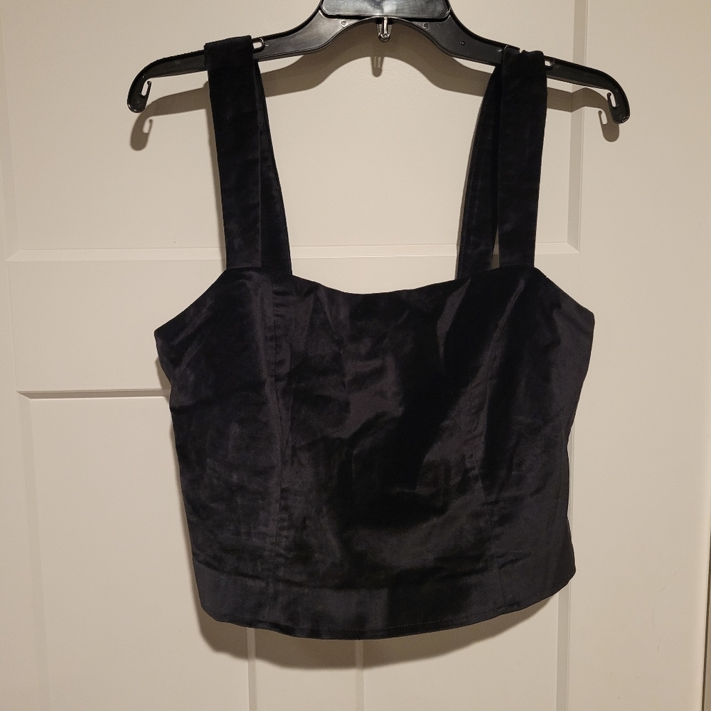 Maeve Faux Suede Crop Top